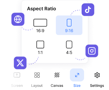 Pick a video size for screen recording