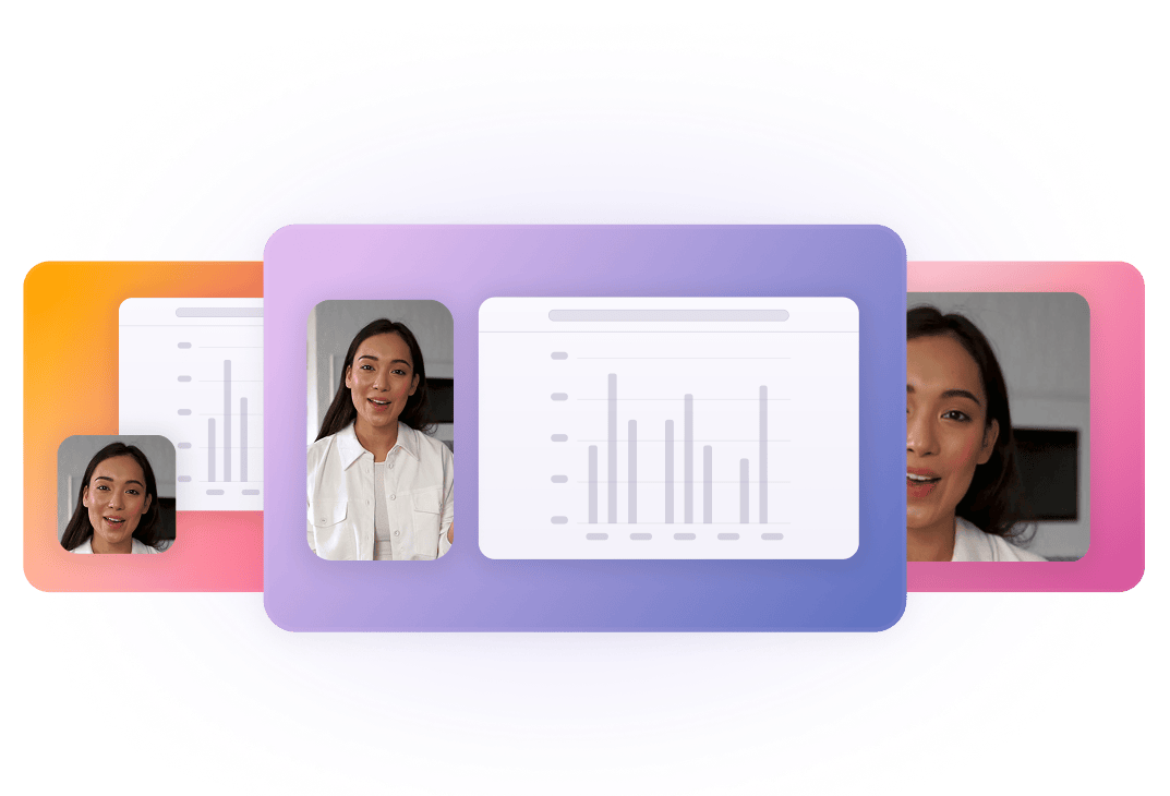Choose a video layout and background for screen recording