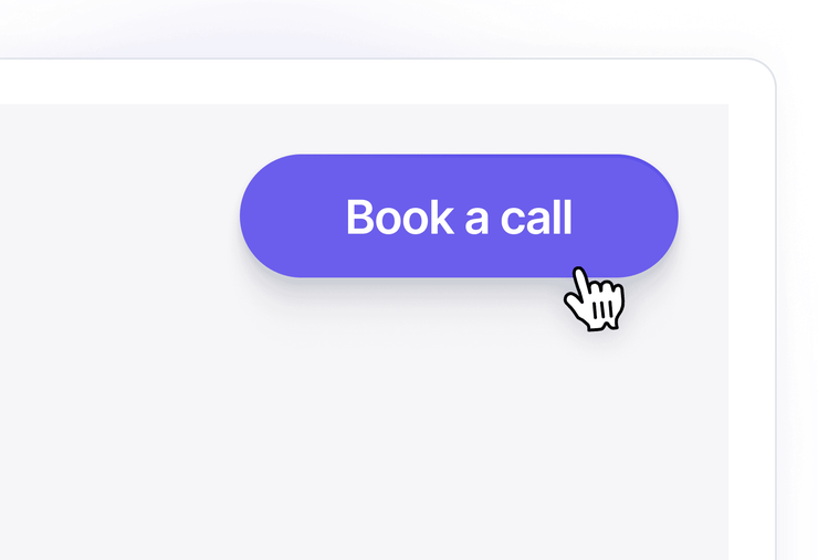 A Book a call button on a shared recording, with a cursor about to click it