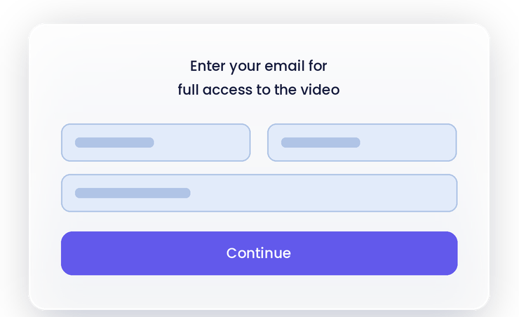 An email capture form shown over a shared recording
