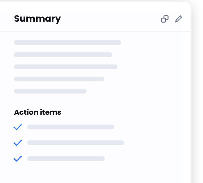 A written summary with a list of action items