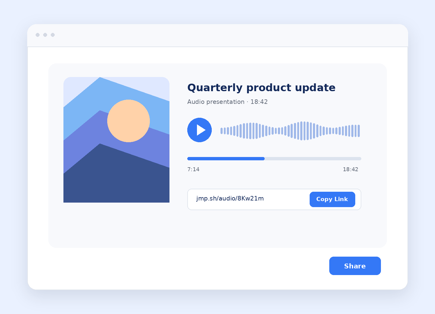 Online audio player ready to play