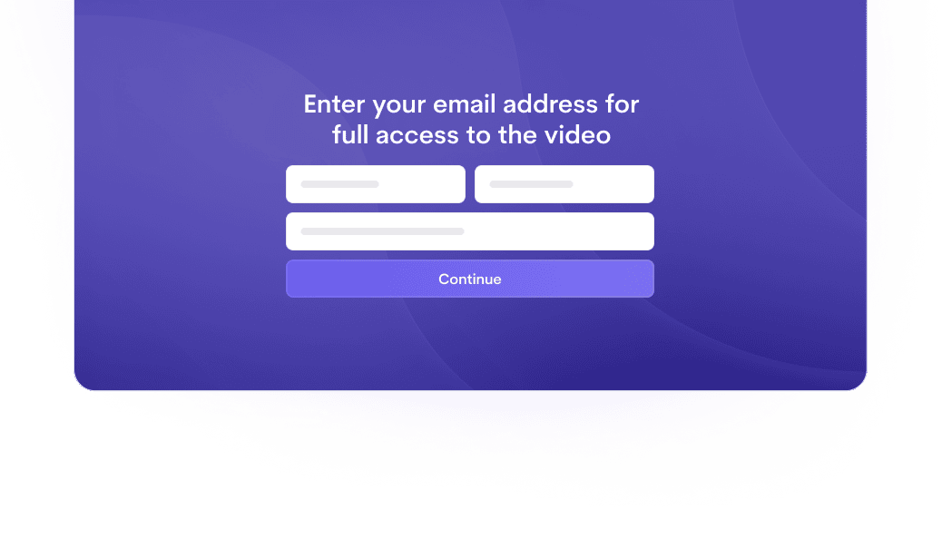 Lead generation form on video player