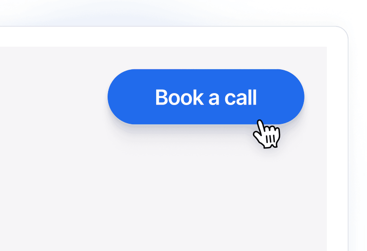 A Book a call button on a shared recording, with a cursor about to click it