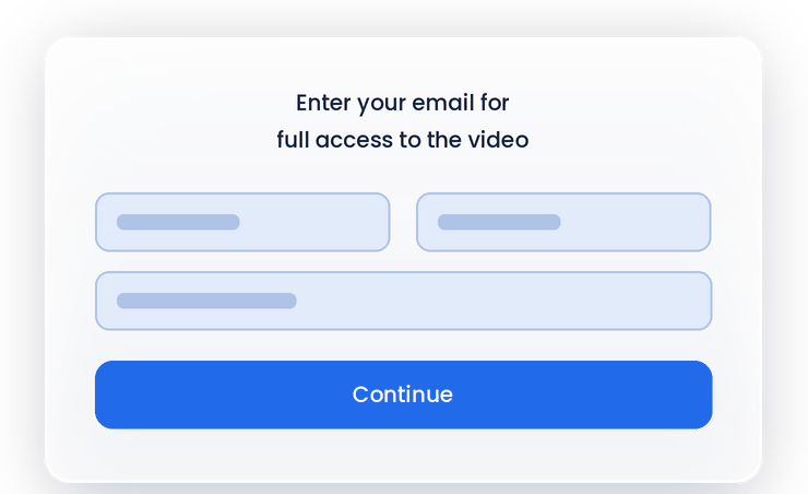 An email capture form shown over a shared recording