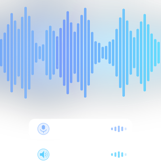 Microphone and Windows system audio inputs with live audio levels